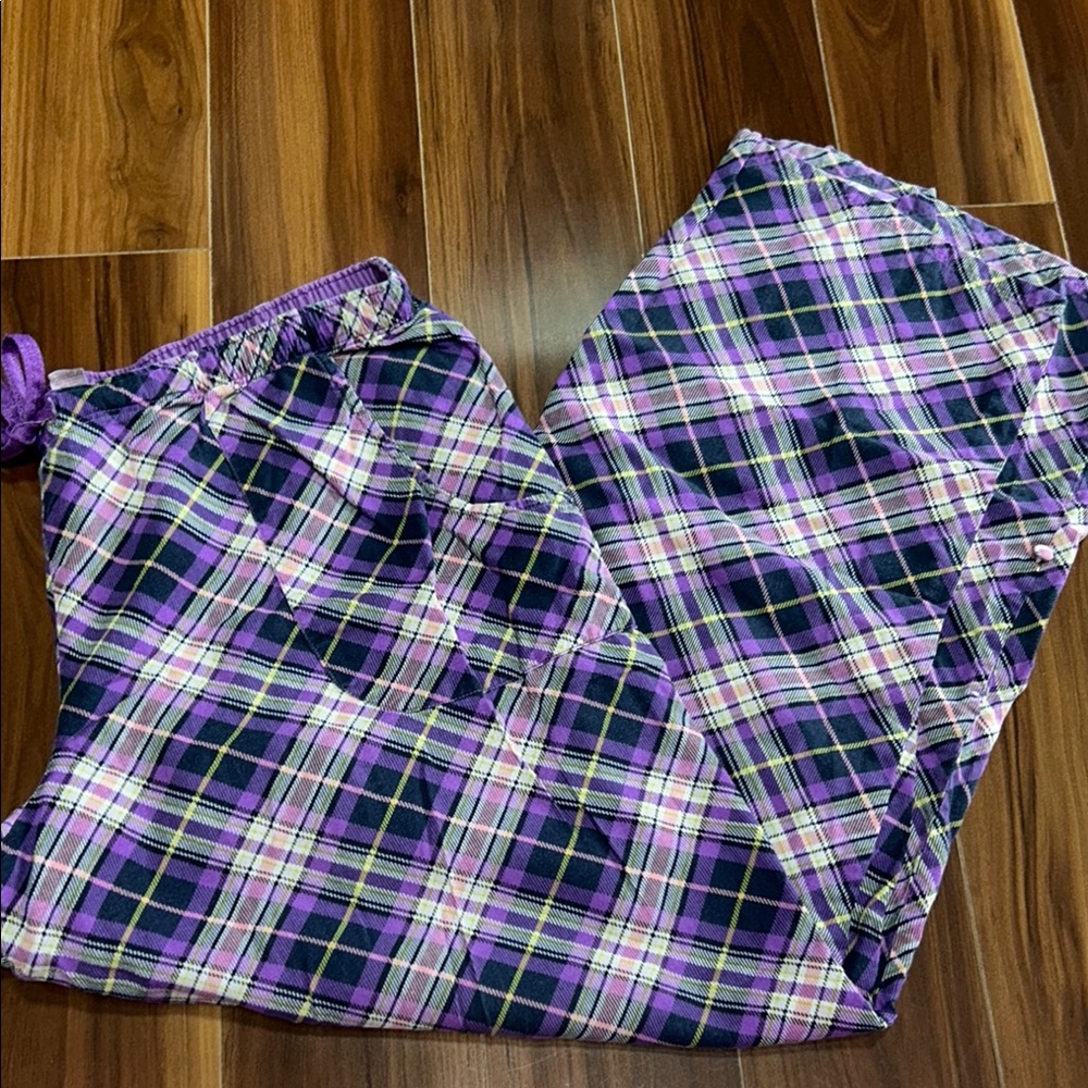 Size 14/16 1X cacique sleep pajama pants with pockets purple 100% cotton
